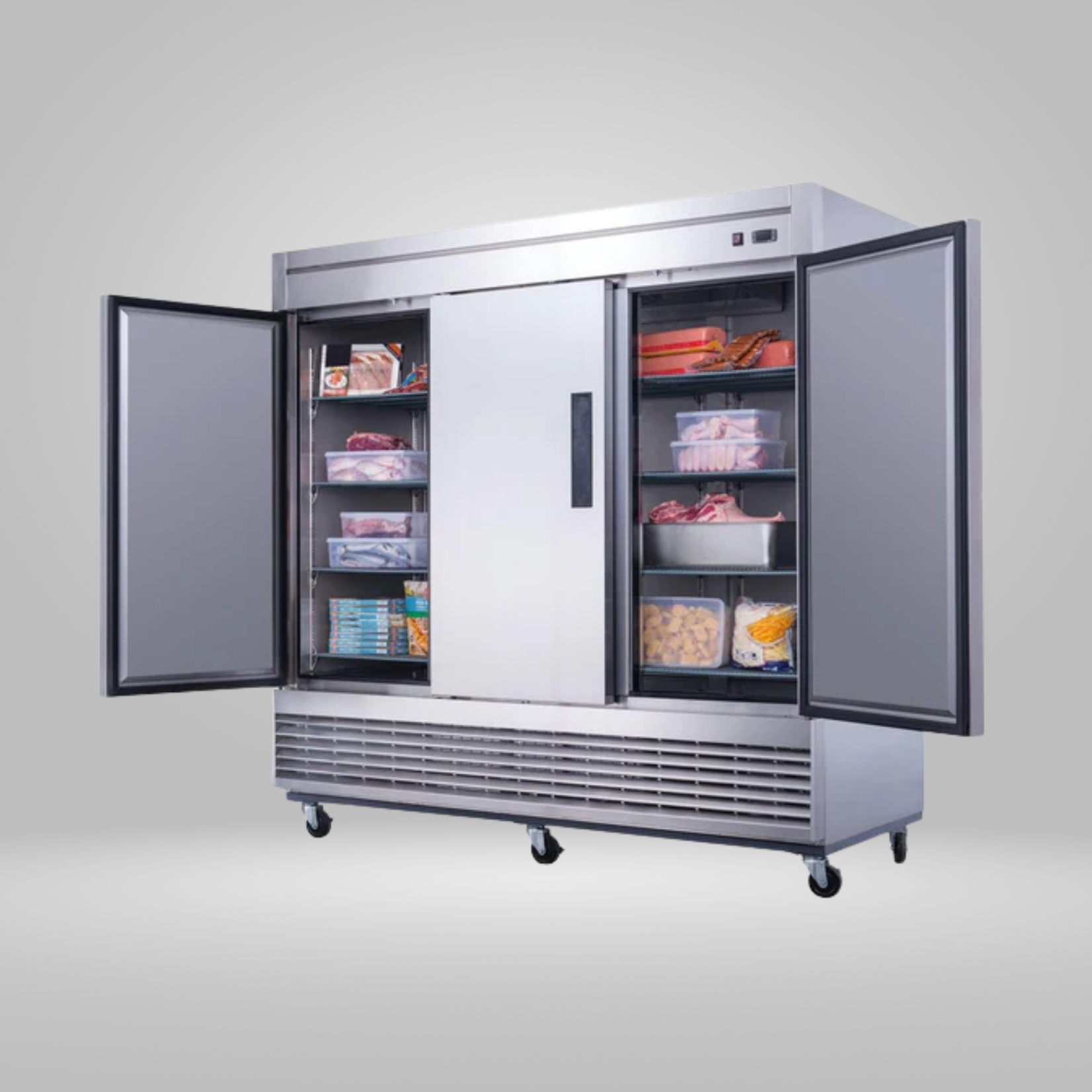 DUKERS DUKERS - 3-Door Commercial Freezer in Stainless Steel