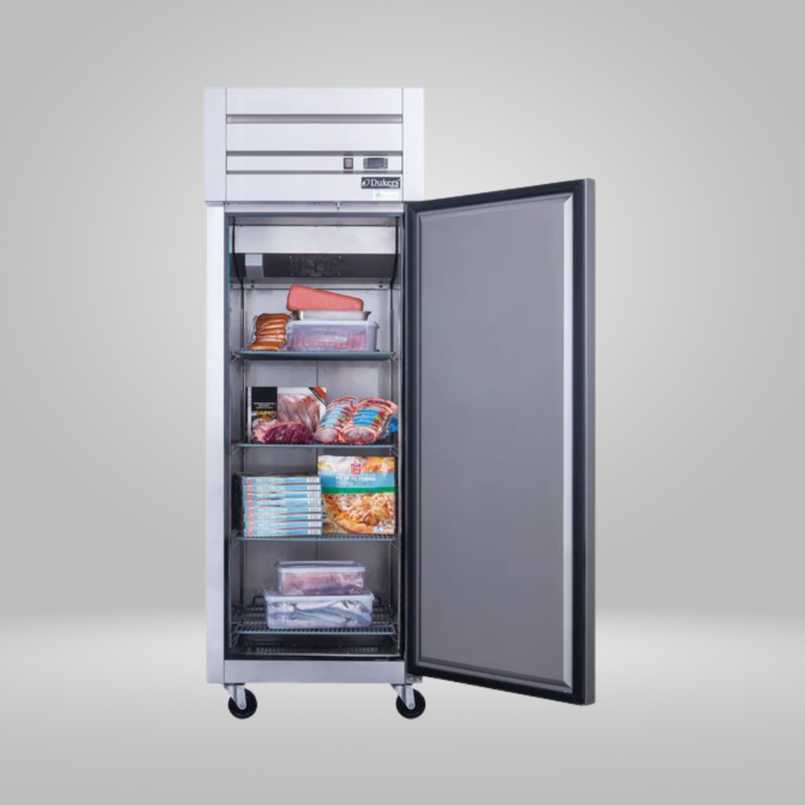 DUKERS DUKERS - Commercial Single Door Top Mount Freezer in Stainless Steel