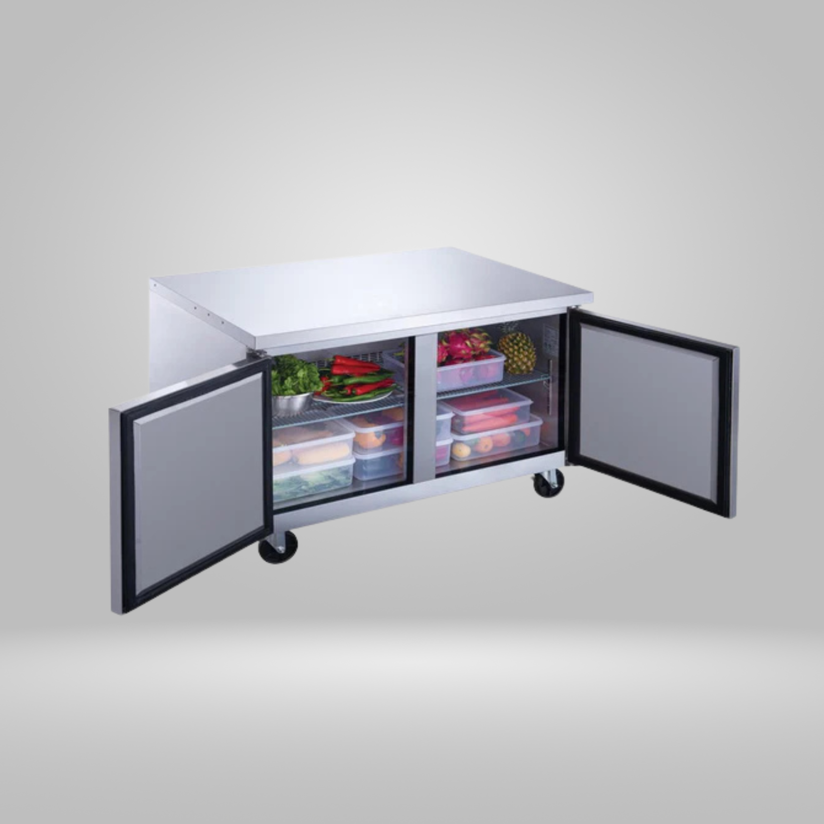DUKERS DUKERS - 2-Door Undercounter Refrigerator in Stainless Steel