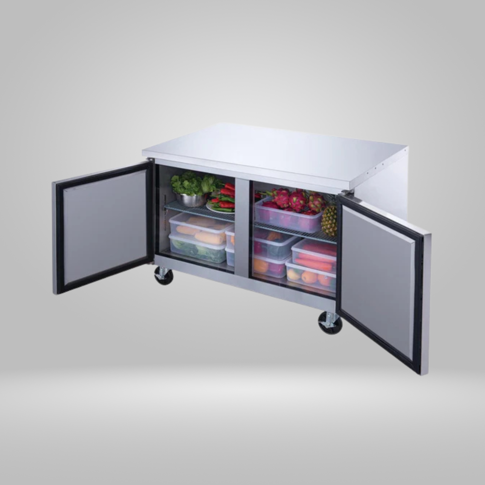 DUKERS DUKERS - 2-Door Undercounter Refrigerator in Stainless Steel