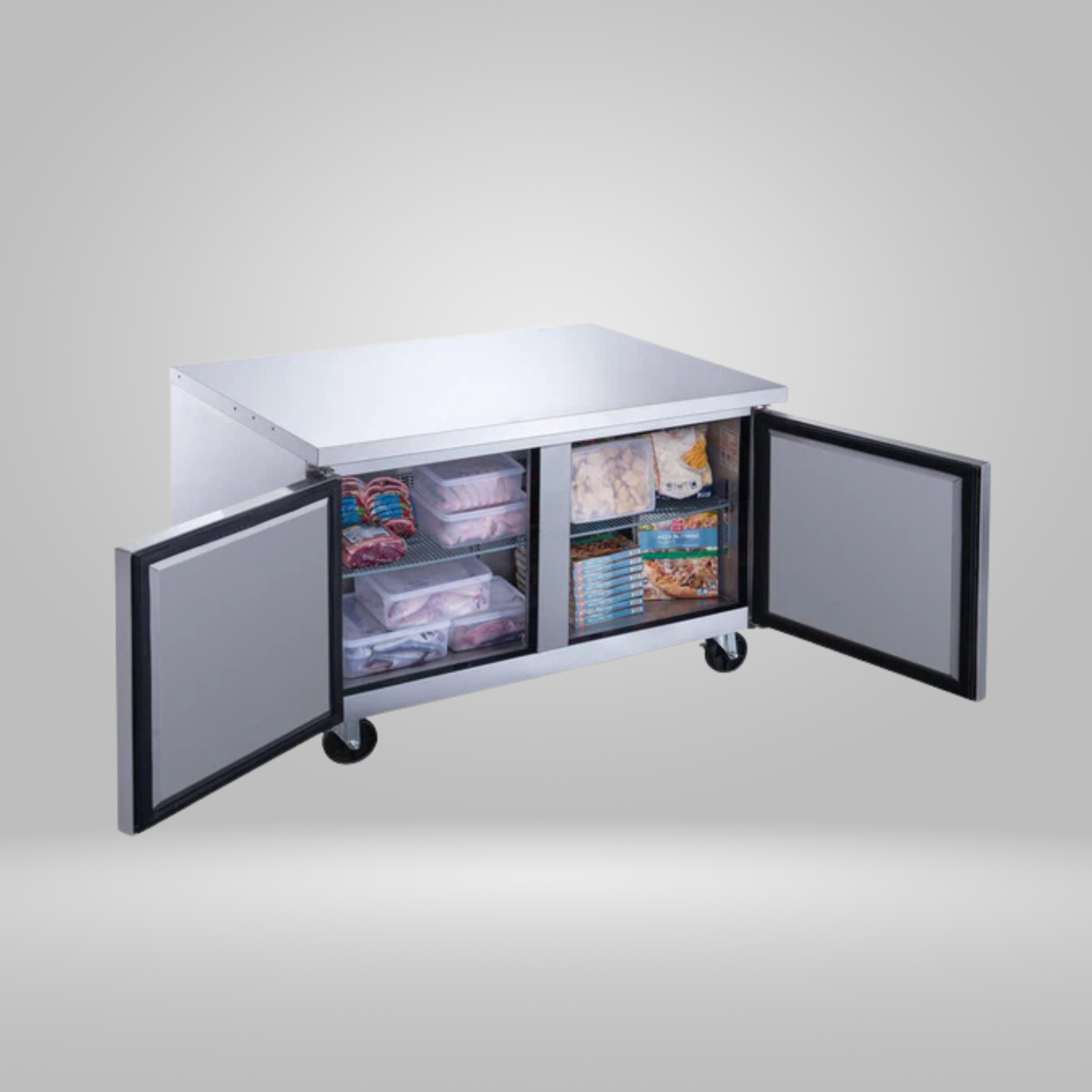 DUKERS DUKERS - 2-Door Undercounter Commercial Freezer in Stainless Steel