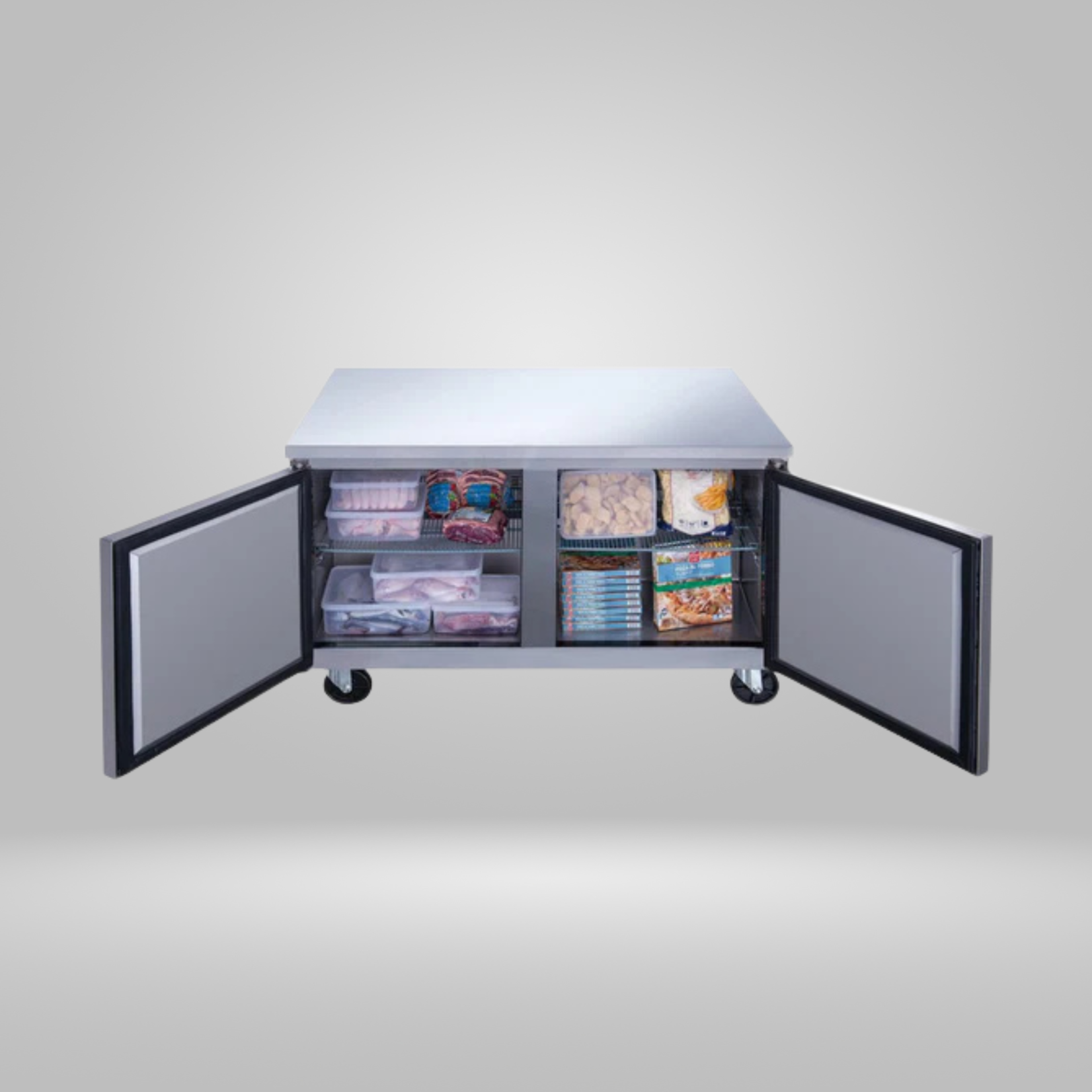 DUKERS DUKERS - 2-Door Undercounter Commercial Freezer in Stainless Steel