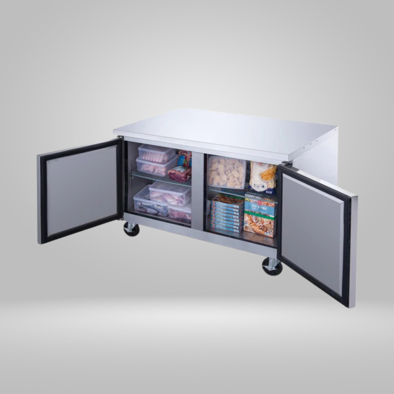 DUKERS DUKERS - 2-Door Undercounter Commercial Freezer in Stainless Steel