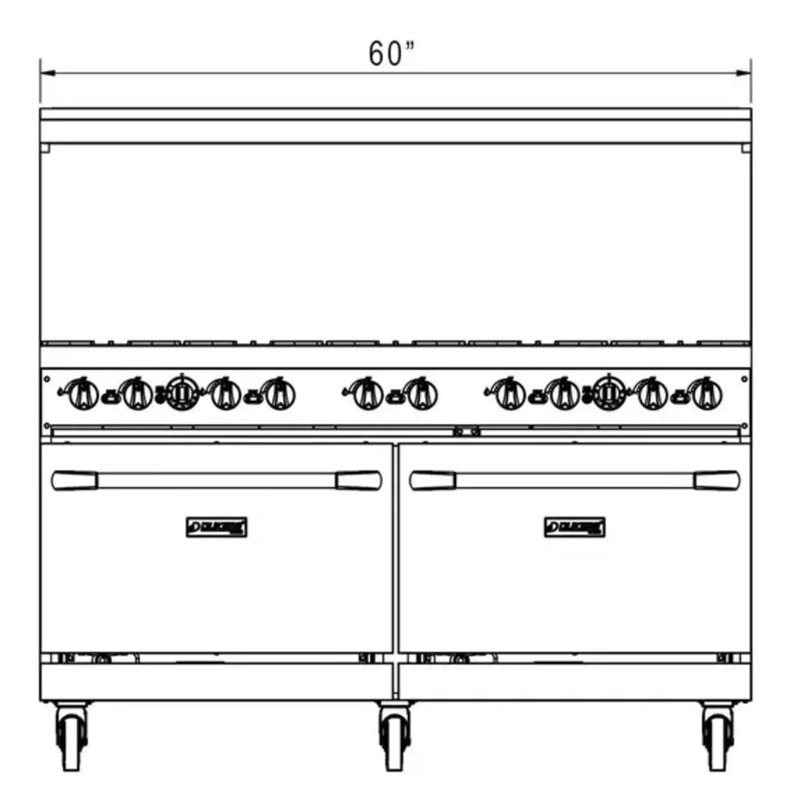 DUKERS DUKERS - 60" Gas Range with Ten (10) Open Burners