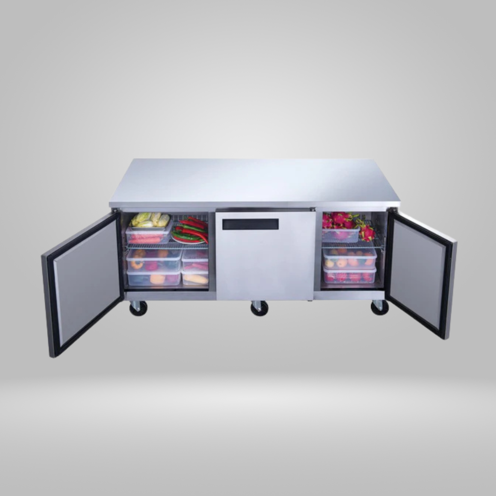 DUKERS DUKERS - 3-Door Undercounter Commercial Refrigerator in Stainless Steel