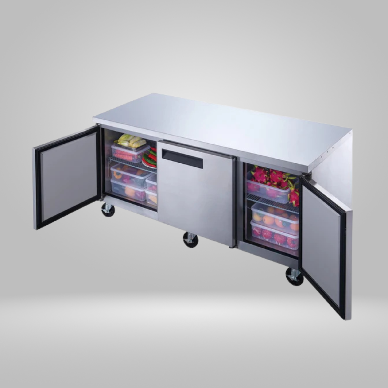 DUKERS DUKERS - 3-Door Undercounter Commercial Refrigerator in Stainless Steel