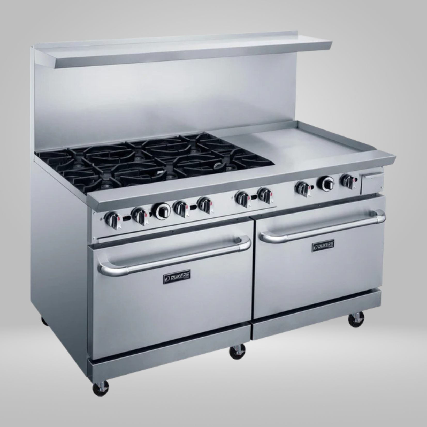 DUKERS DUKERS - 60" Gas Range with Six (6) Open Burners & 24" Griddle
