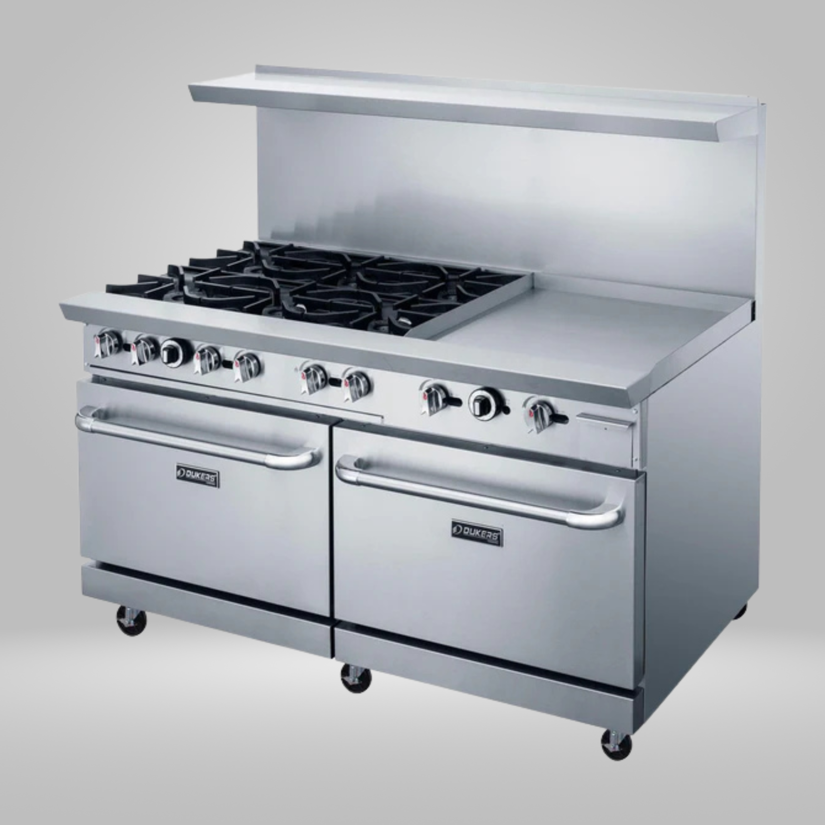 DUKERS DUKERS - 60" Gas Range with Six (6) Open Burners & 24" Griddle