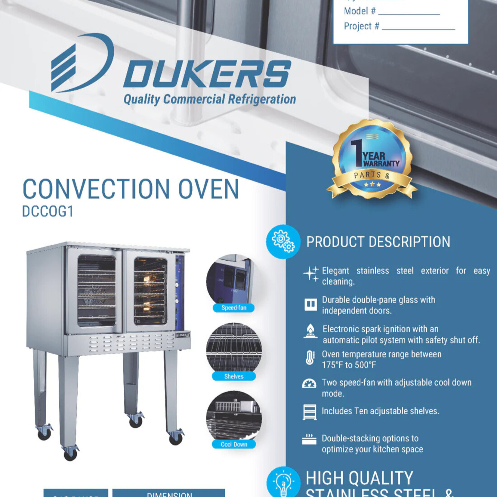 DUKERS DUKERS - Single Convection Oven