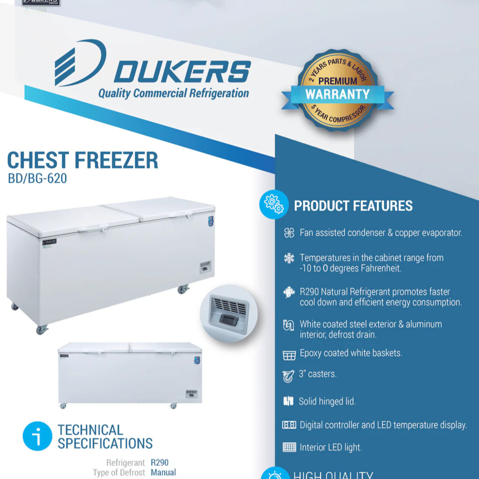 DUKERS DUKERS - 71"Commercial Chest Freezer