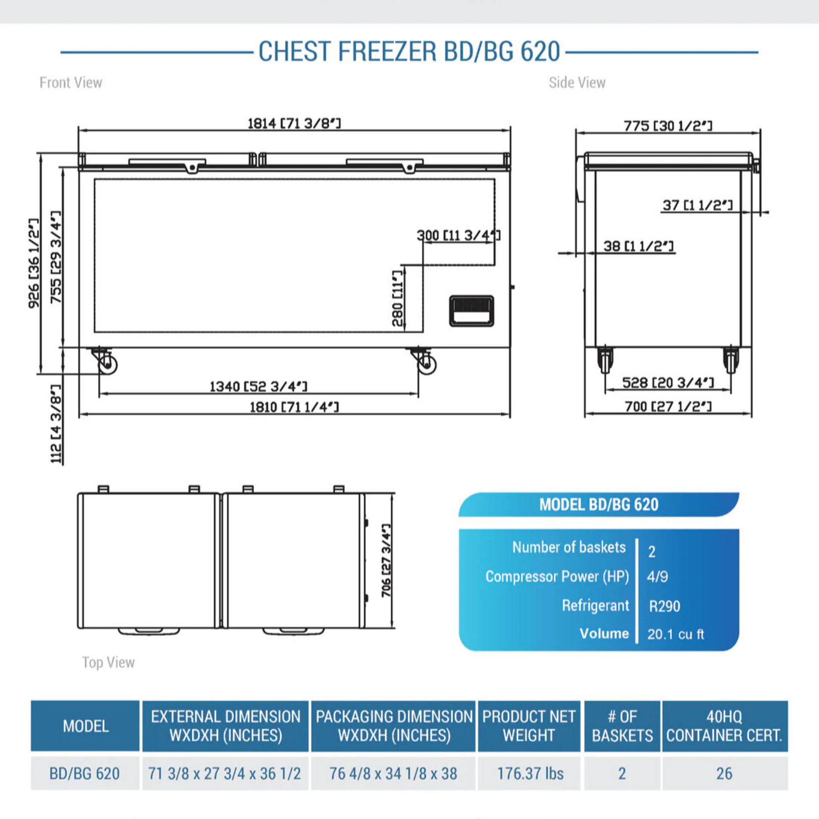 DUKERS DUKERS - 71"Commercial Chest Freezer