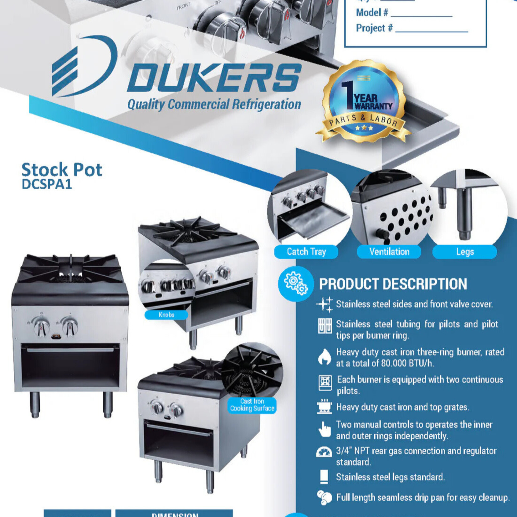 DUKERS DUKERS - 18" Stock Pot Range
