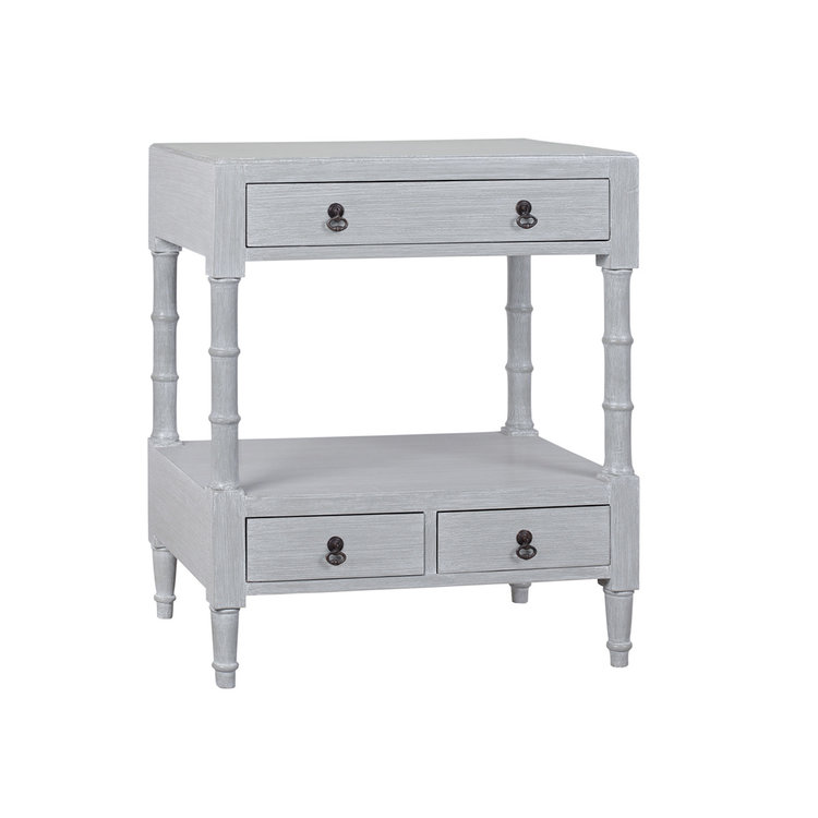 Beyond Borders Jenna Nightstand- Gray Skies White Wash