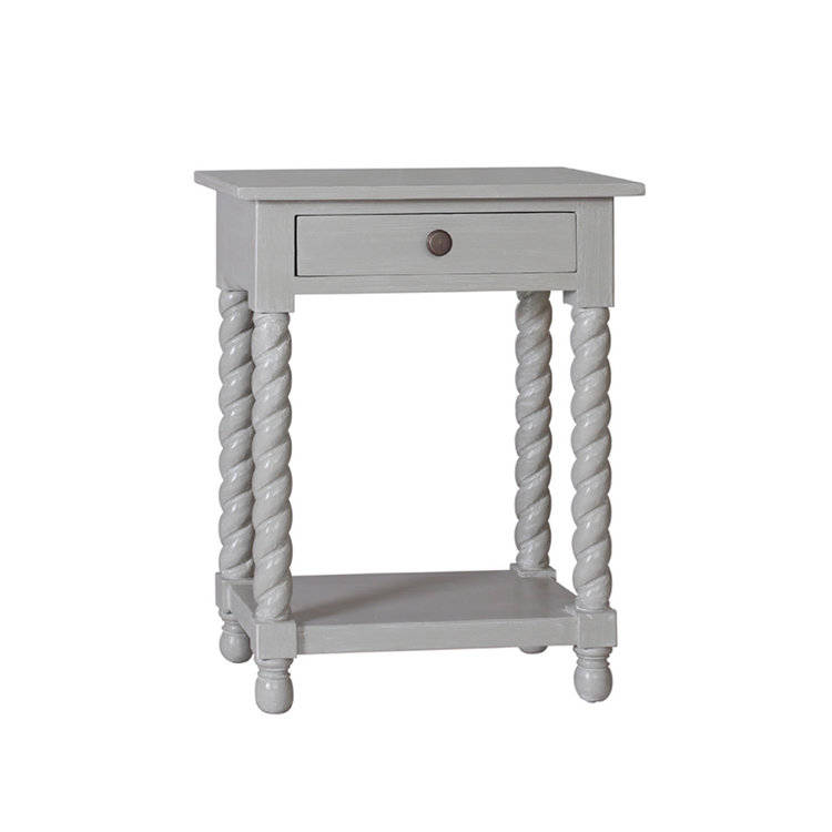 Beyond Borders Barley Side Table- Gray White Wash