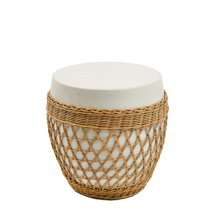 Beyond Borders Casey Round Side Table- Concrete