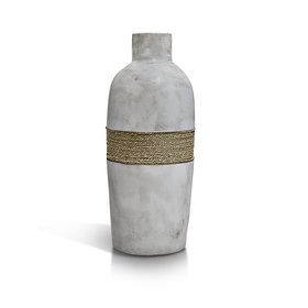 Beyond Borders Skinny Bottle Vase with Rattan Rope