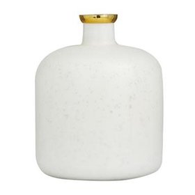 Chunky Gold Rimmed White Vase