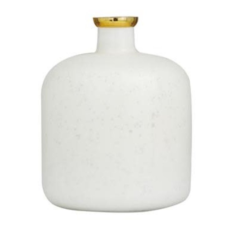 Chunky Gold Rimmed White Vase