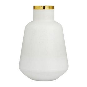 Skinny Gold Rimmed White Vase