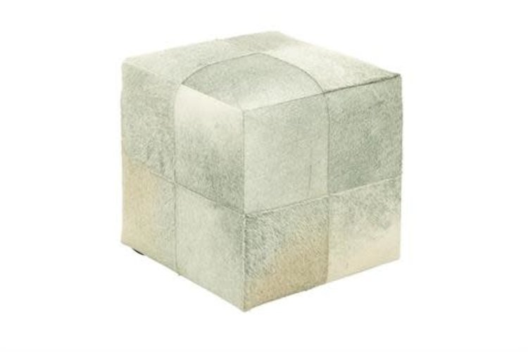 Leather Hide Ottoman