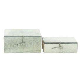 Light Grey Leather Hide Eclectic Box