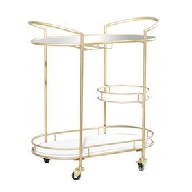 Marble and Metal Bar Cart