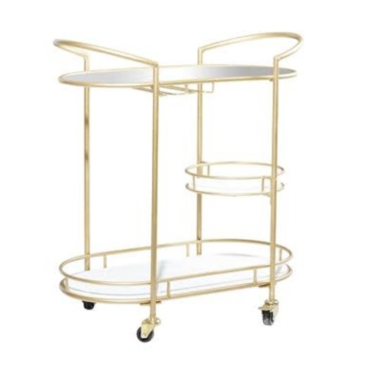 Marble and Metal Bar Cart
