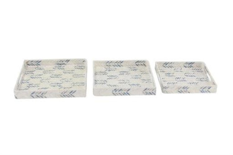 Mother of Pearl Lacquer Tray, Gray & White