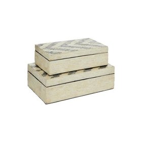 Mother of Pearl Wooden Chevron Box