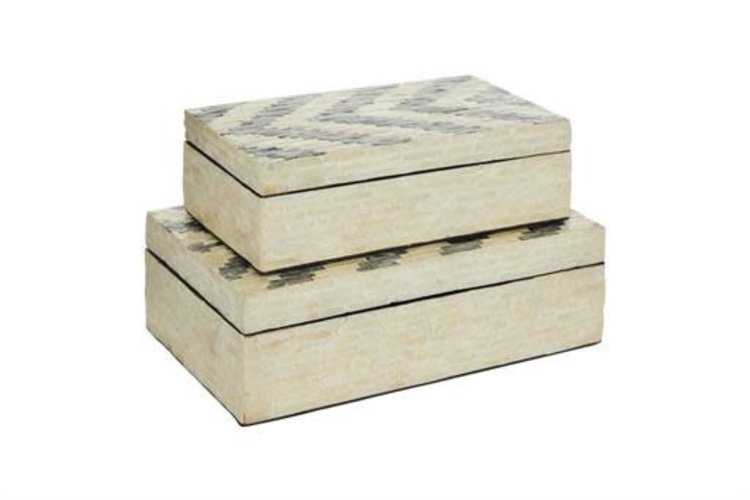 Mother of Pearl Wooden Chevron Box