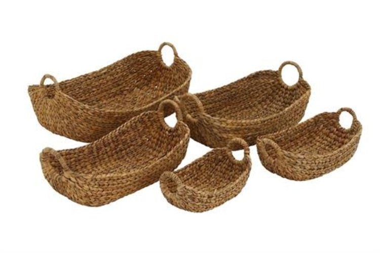 Shallow Seagrass Basket with Handle