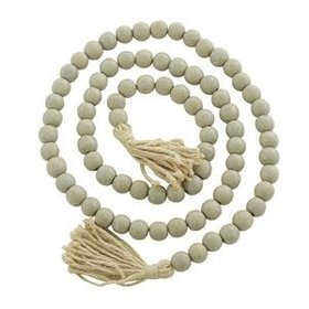 Wood Bead Garland Gray