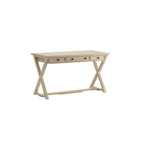 Bengal Manor Acacia Wood White Wash 3 Drawer Desk