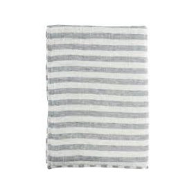 Cyprus Ivory/Blue Striped Throw