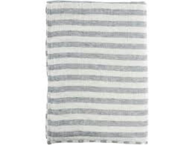 Cyprus Ivory/Blue Striped Throw