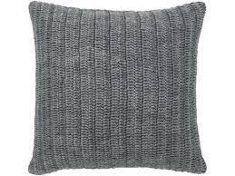 Solid Macie Stone Gray Pillow, 22" x 22"