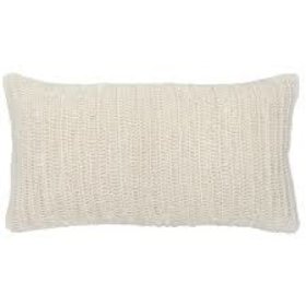 Solid Rina Ivory Pillow, 14" x 26"