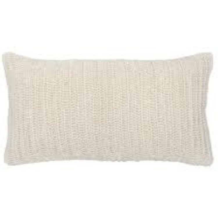 Solid Rina Ivory Pillow, 14" x 26"