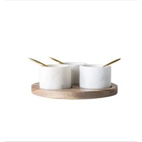 Board with Pinch Pots and Spoons- set of 7