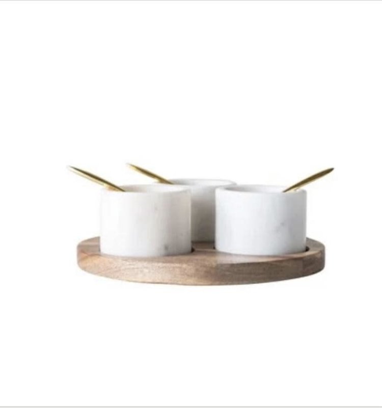 Board with Pinch Pots and Spoons- set of 7