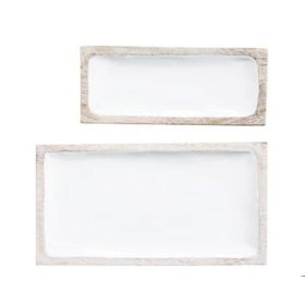 Enameled Mango Wood Tray