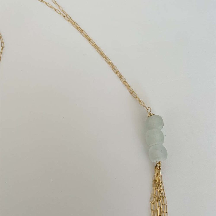 Chain and Glass Necklace, Long