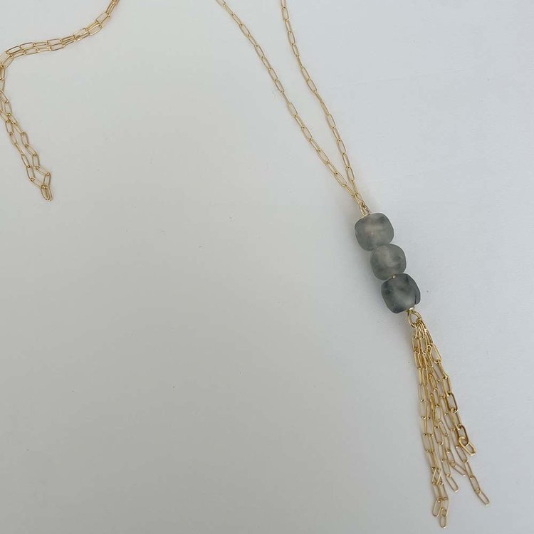Chain and Glass Necklace, Long