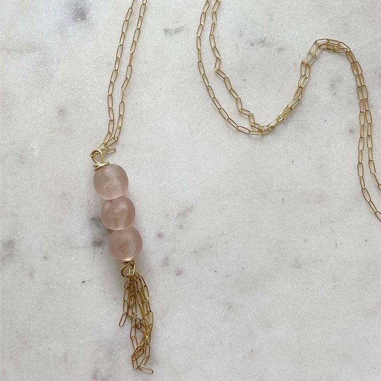 Chain and Glass Necklace, Long