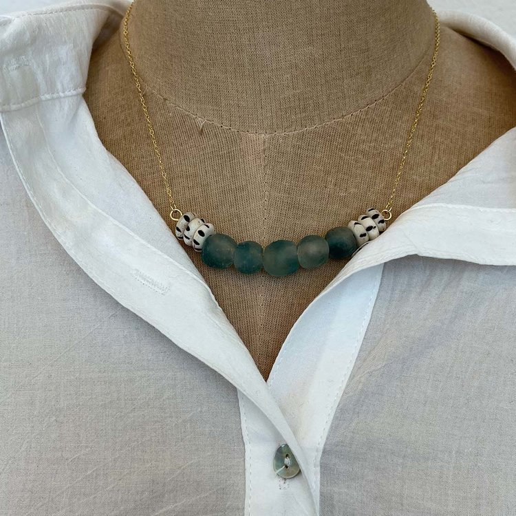 Bone and Glass Necklace