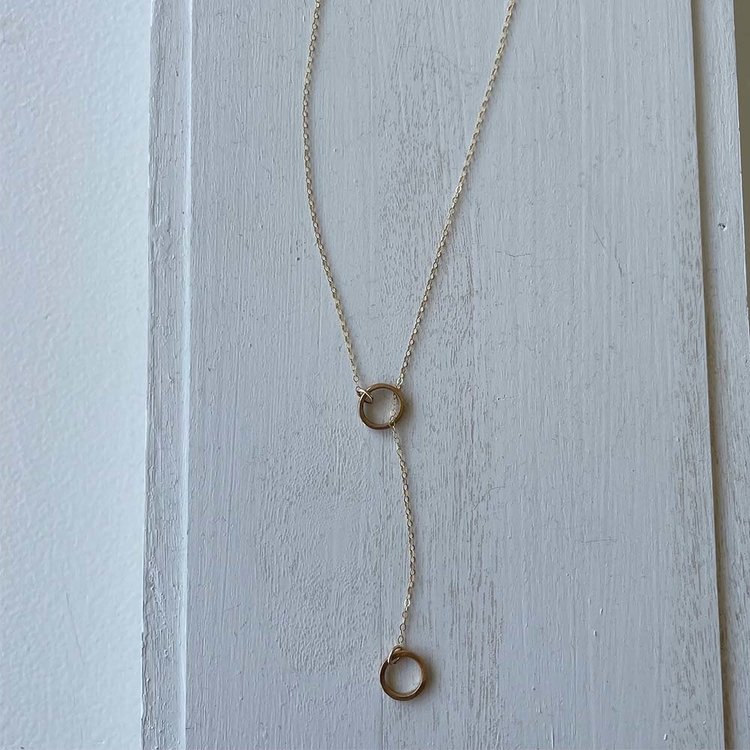 Organic Ring Lariat Necklace