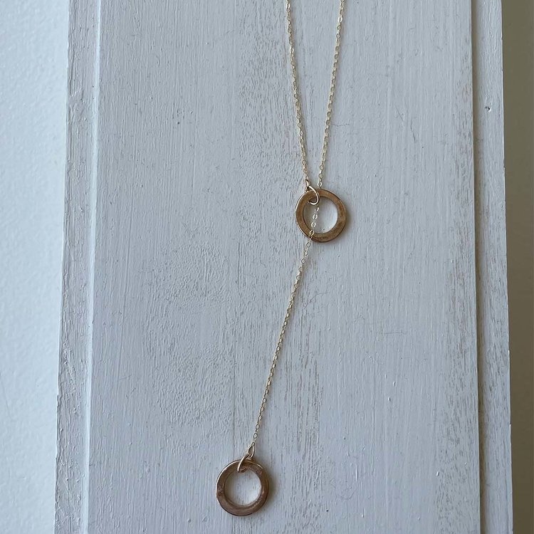 Organic Ring Lariat Necklace