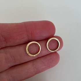 Organic Ring Stud Earrings