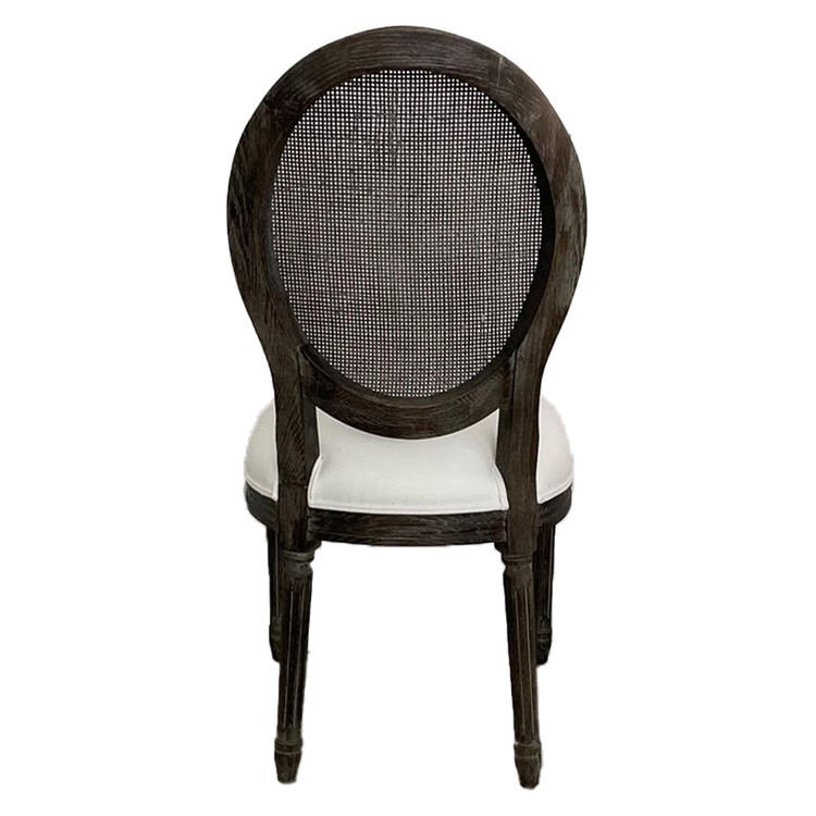 Atelier Home Louis Round Cane Back Side Chair- Lifestyle Chalk