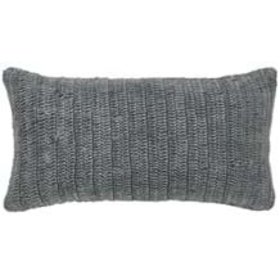 Solid Rina Stone Gray Pillow, 14" x 26"